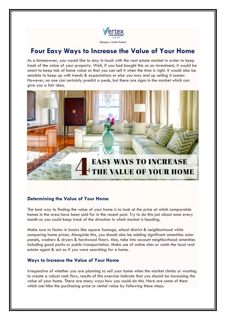 four easy ways to increase the value of your home