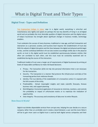 what is digital trust and their types