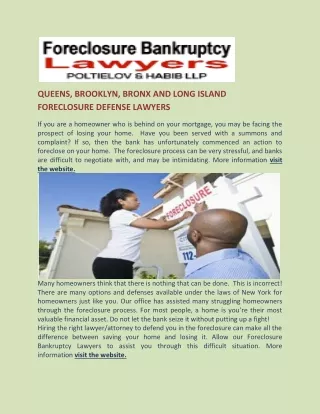 Bankruptcy and Foreclosure Attorney near me
