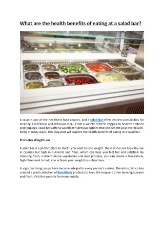 What are the health benefits of eating at a salad bar