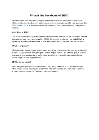 what is the backbone of seo