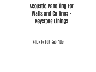 Acoustic Panelling For Walls and Ceilings - Keystone Linings