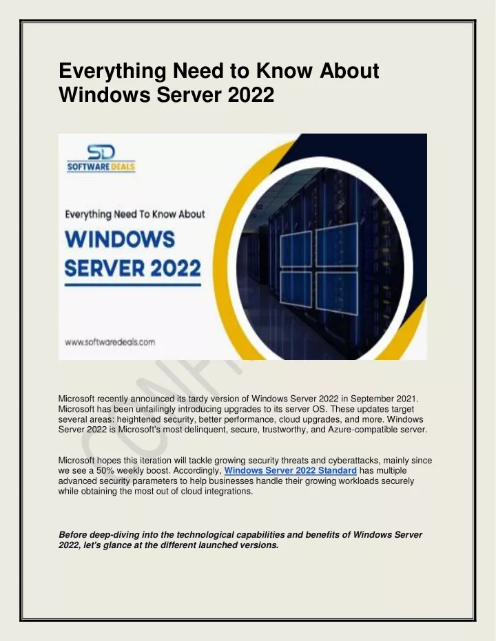 everything need to know about windows server 2022