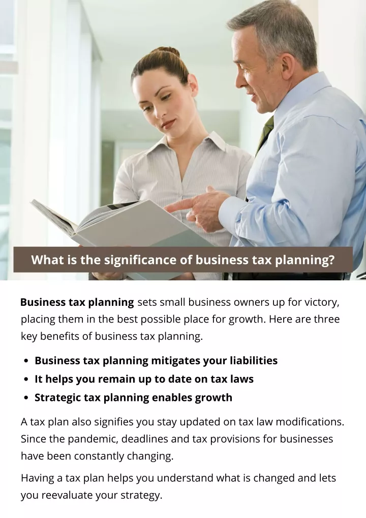 what is the significance of business tax planning