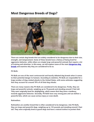 most dangerous breeds of dogs