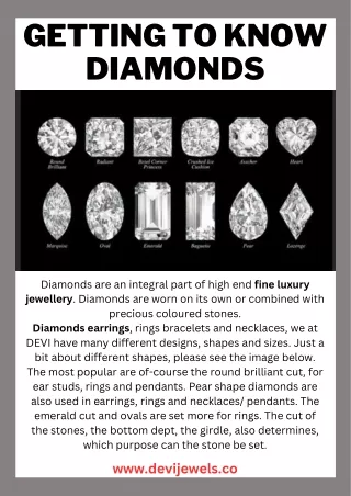 GETTING TO KNOW DIAMONDS