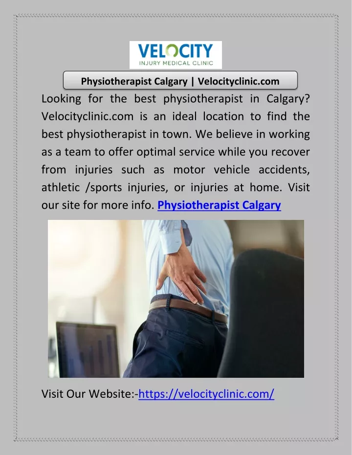 physiotherapist calgary velocityclinic com