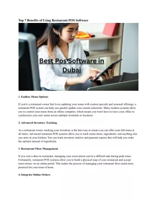 top 7 benefits of using restaurant pos software