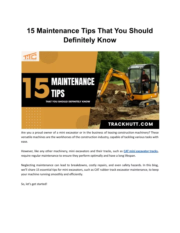 15 maintenance tips that you should definitely