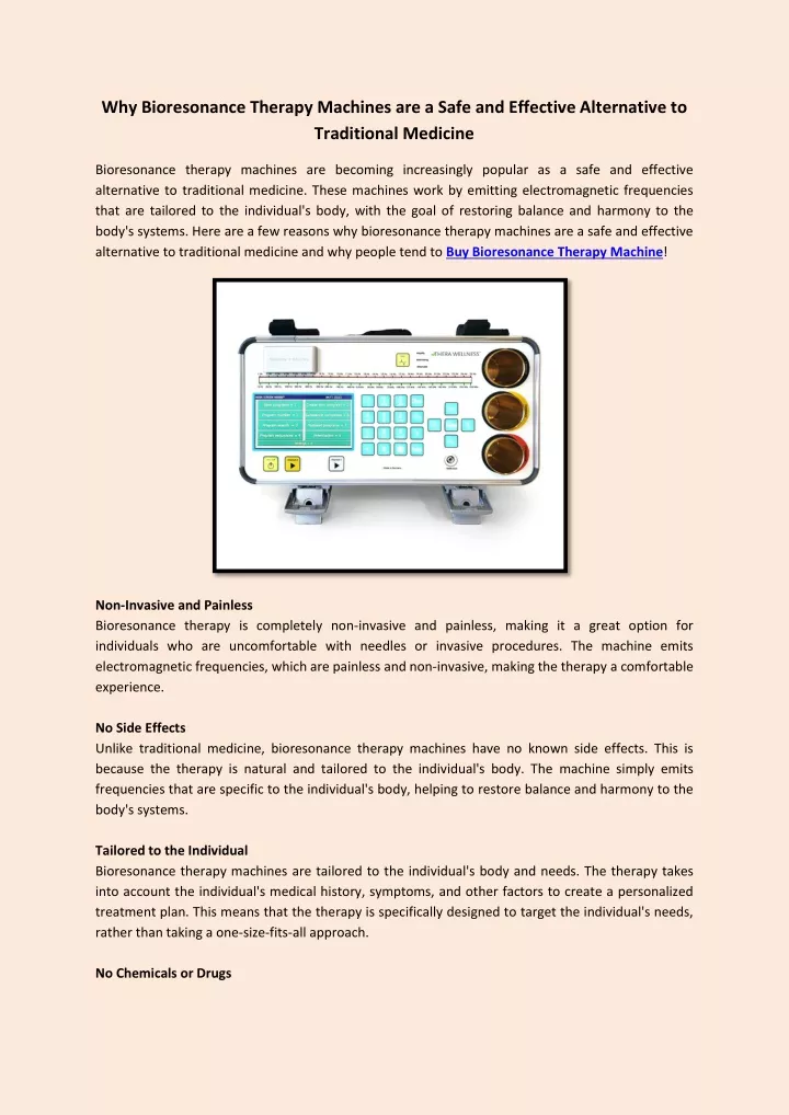 why bioresonance therapy machines are a safe