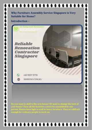 why furniture assembly service singapore is very