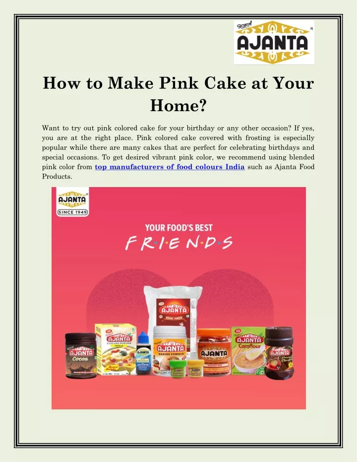 how to make pink cake at your home