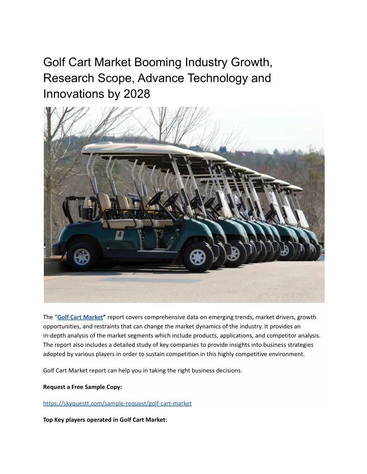 golf cart market booming industry growth research