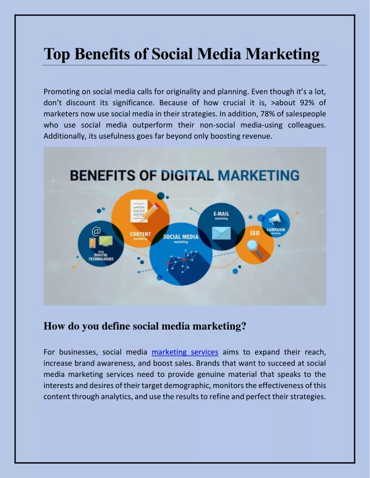 top benefits of social media marketing