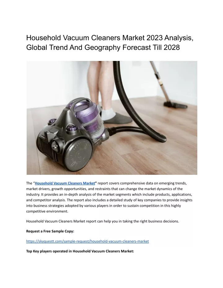 household vacuum cleaners market 2023 analysis