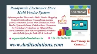 Best Electronics Store Multi Vendor System - Readymade Clone Script