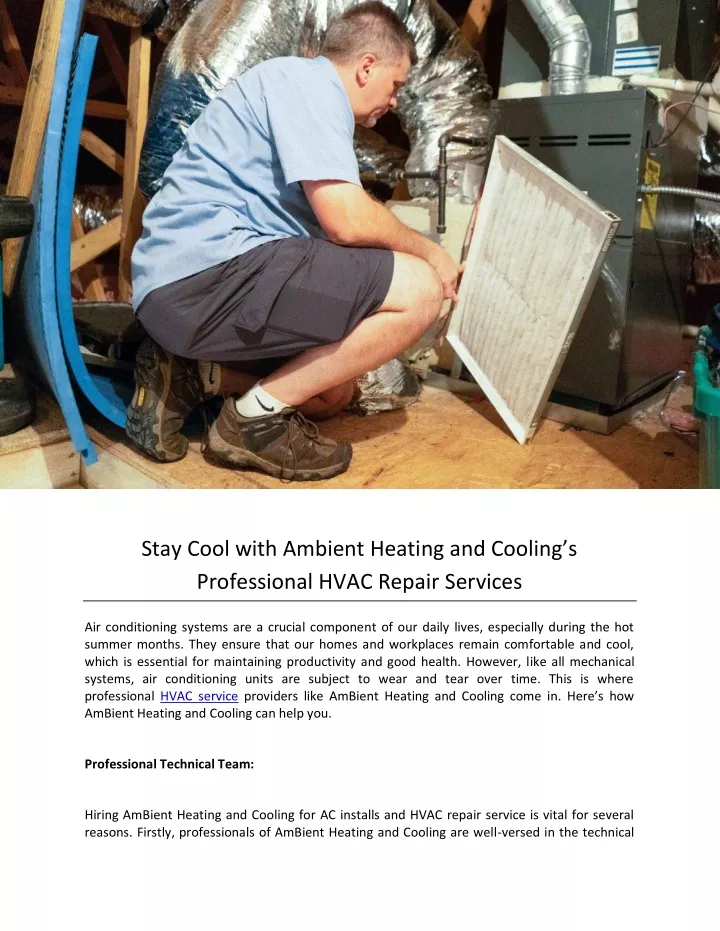 stay cool with ambient heating and cooling