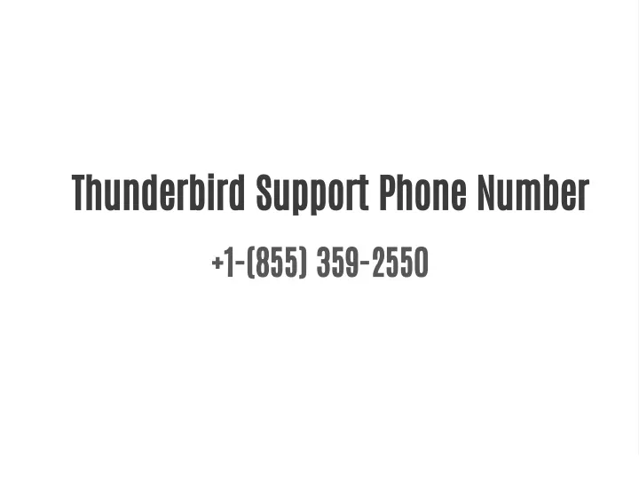 thunderbird support phone number