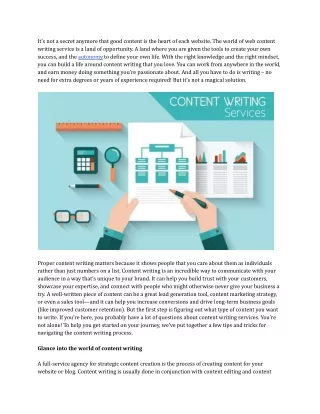 Content Writing Agency