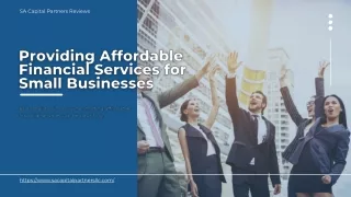 Affordable Financial Services for Small Businesses: SA Capital Partners Reviews