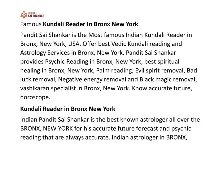 famous kundali reader in bronx new york pandit