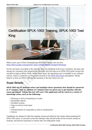 Certification SPLK-1002 Training, SPLK-1002 Test King