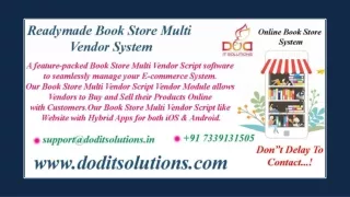 Best Book Store Multi Vendor System - Readymade Clone Script