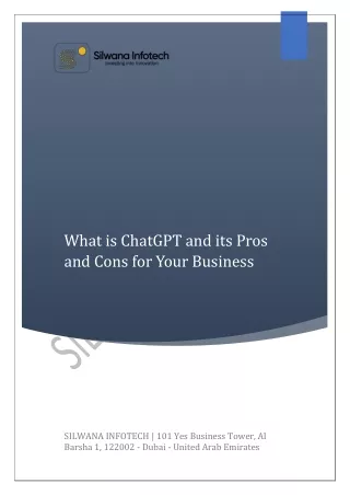 Silwana Infotech - What is ChatGPT and its Pros and Cons for Your Business