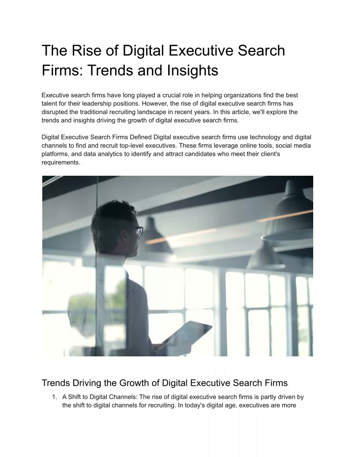 the rise of digital executive search firms trends