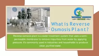 What is Reverse Osmosis Plant