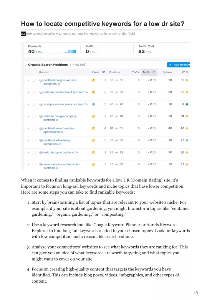 how to locate competitive keywords