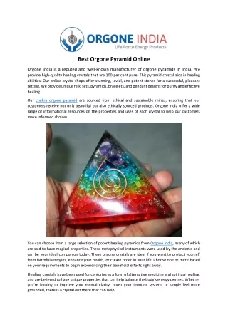 Best Orgone Pyramid Online