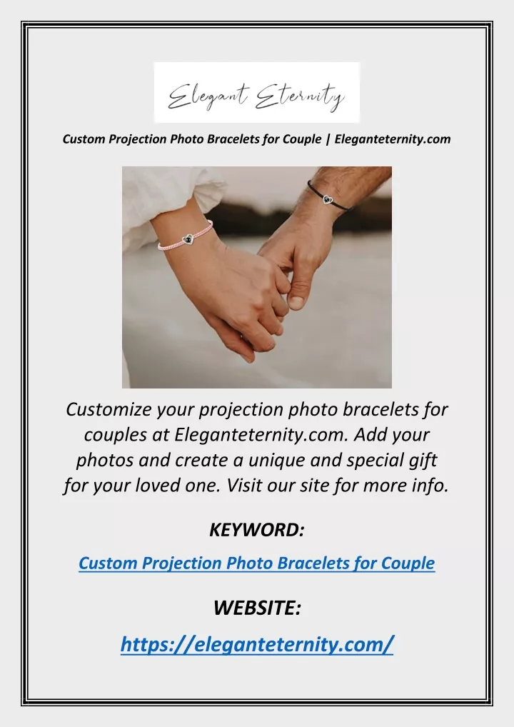custom projection photo bracelets for couple