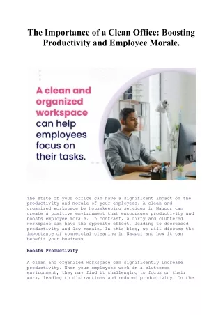 The Importance of a Clean Office