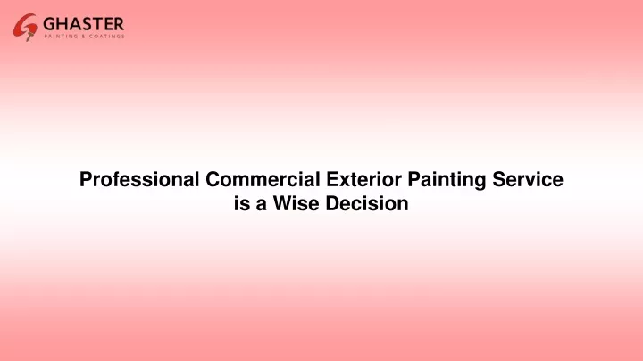 professional commercial exterior painting service