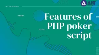 Features of PHP poker script