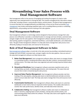 streamlining your sales process with deal