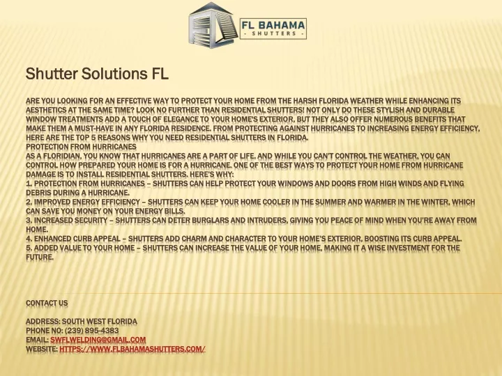 shutter solutions fl