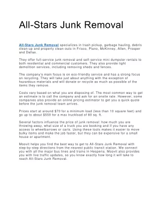 All-Stars Junk Removal