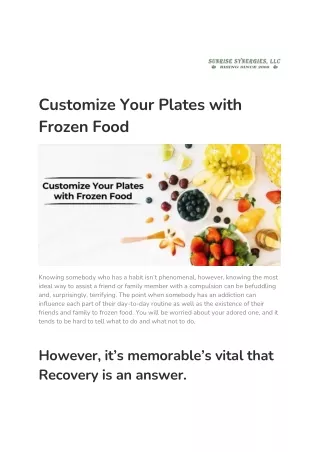 customize your plates with frozen food