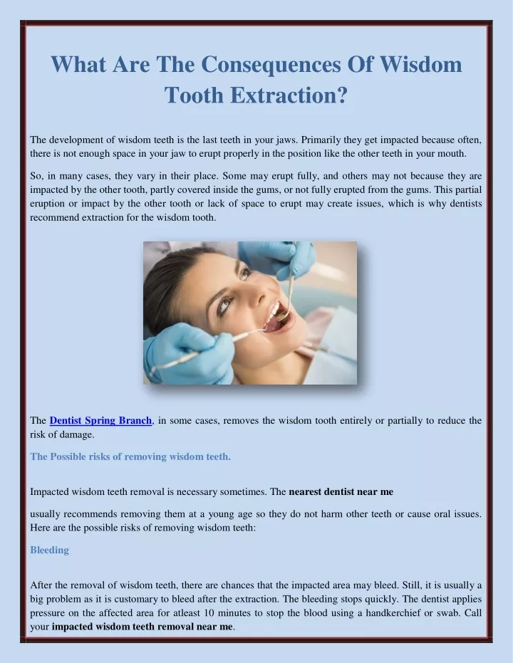 what are the consequences of wisdom tooth