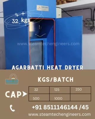 agarbatti heat dryer for 32 kgs