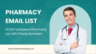 Pharmacy Email List | 30,124 Validated Pharmacy List with Phone Numbers