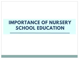 Importance of Nursery School Education - DPS School