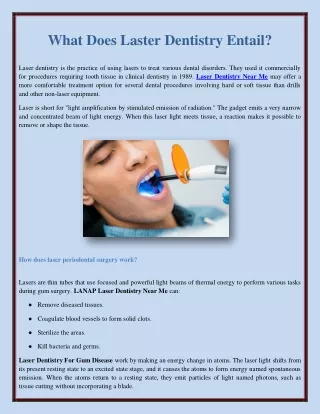 What Does Laster Dentistry Entail?
