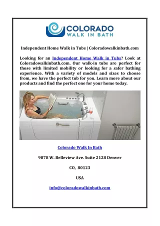 independent home walk in tubs coloradowalkinbath