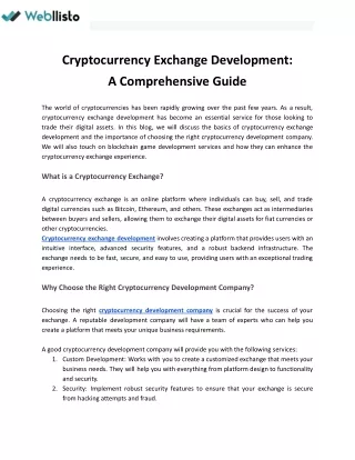cryptocurrency exchange development