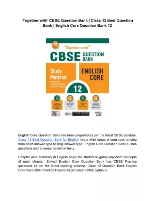 together with cbse question bank class 12 best