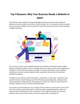 Reasons Why Your Business Can't Afford to Ignore a Website in 2023