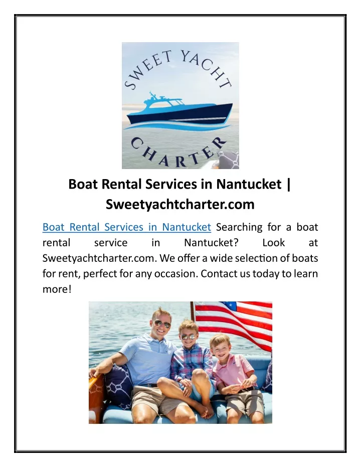 boat rental services in nantucket